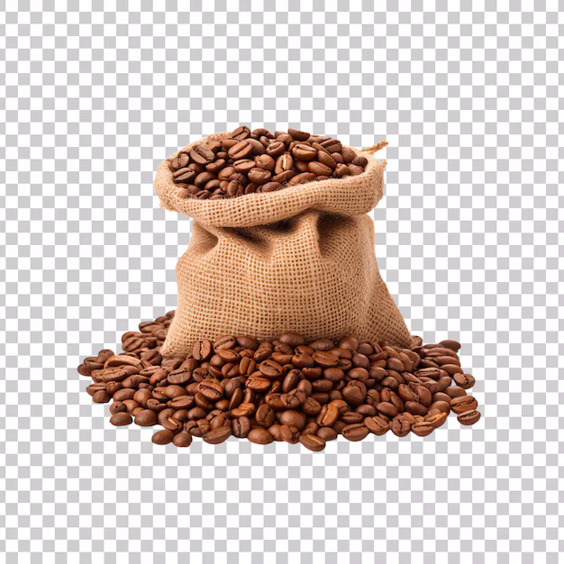 Coffee beans in sack